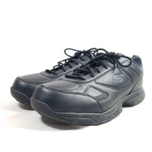 Skechers Mens Size 11 Wide Work Shoes Black Memory Foam Slip Resistant